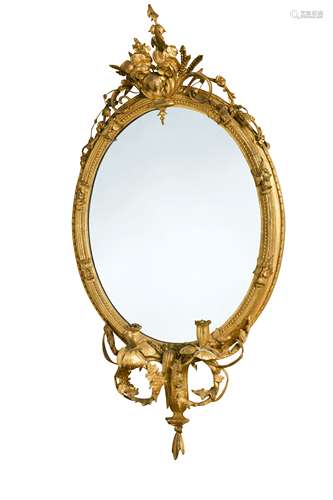 A Victorian gilt-composition girandole mirror,