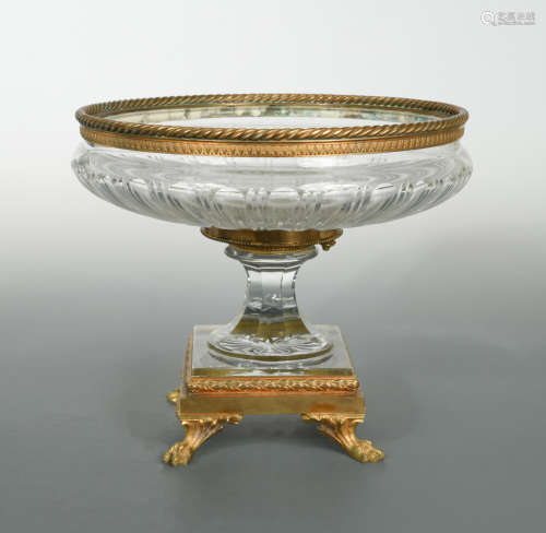 A 19th century ormolu mounted cut glass tazza,