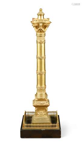 A French 19th century ormolu triumphal column,