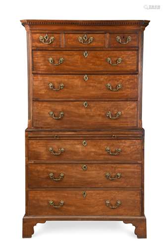 A George III mahogany chest on chest,