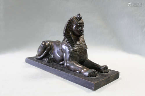 An early 20th century bronze model of the Sphinx,