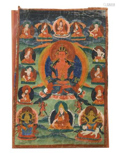 A Tibetan Thangka, late 19th Century,