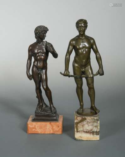 Spiro Schwatenberg (German, 1898–1922), a bronze model of a nude male,
