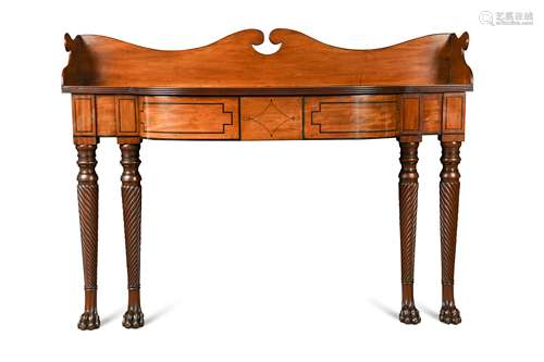 An Irish William IV mahogany and ebony inlaid console table,