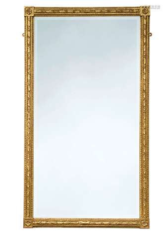 A rectangular gilt mirror, 19th century,