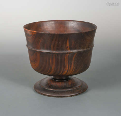 An 18th century style lignum vitae Wassail bowl, probably 19th century,
