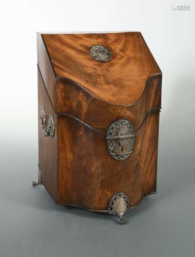 A George III mahogany knife box,