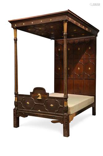 A Scottish mahogany double tester-bedstead, 19th century,