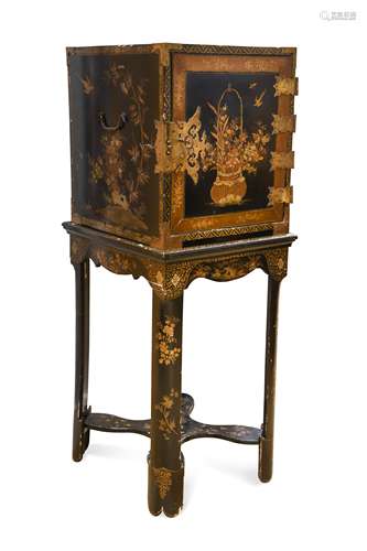 A 17th century Japanese cabinet on stand,