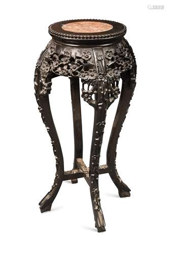 A Chinese marble top stand, late Qing Dynasty circa 1900,