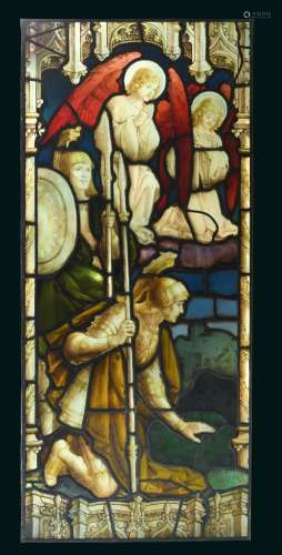 A 19th century stained glass panel,