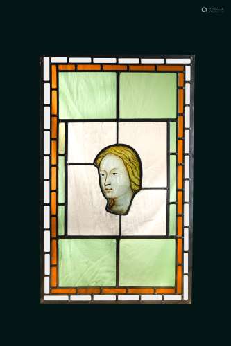 A 17th or 18th century stained glass panel,