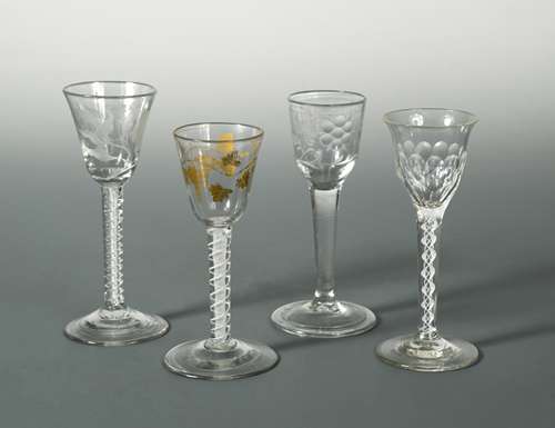 A George III air twist wine glass,