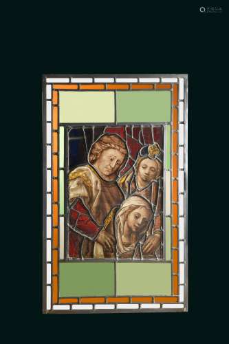 A 16th century Flemish stained glass panel