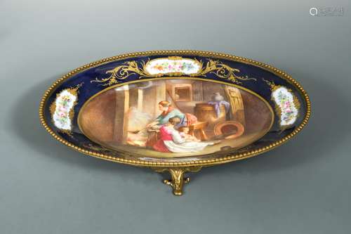 A 19th/early 20th century Sévres gilt metal mounted bowl,