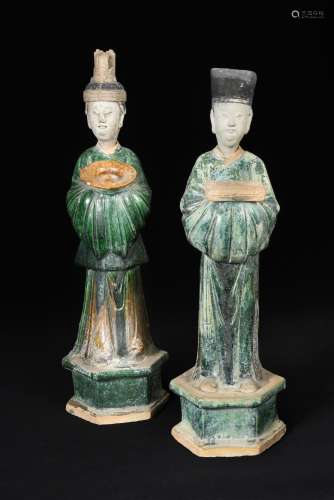 A pair of Ming Dynasty attendants,