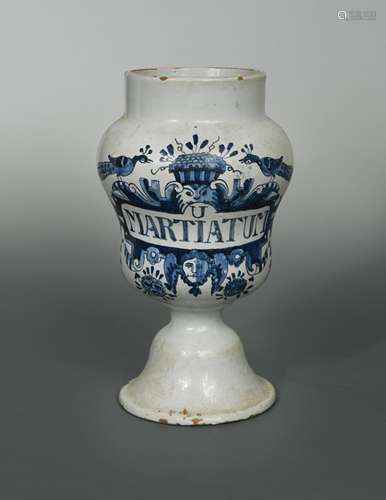 A Delft blue and white wet drug jar,