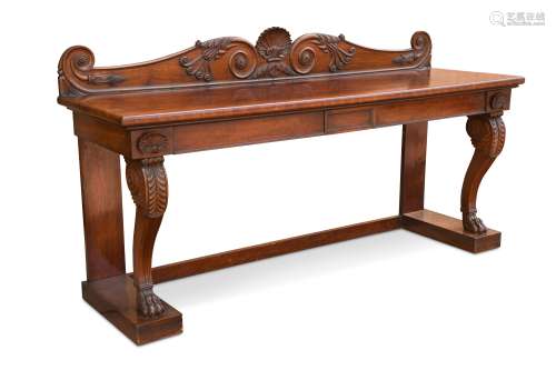 A late Regency Irish mahogany serving table,