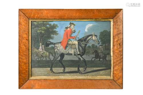 James Caldwell, after John Collett, 'A Macarony taking his Morning Ride in Rotten-Row, Hyde-Park',