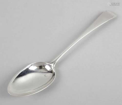 A Scottish provincial silver table spoon, in Old English style with monogrammed terminal.