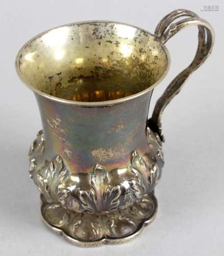 A William IV silver christening mug,