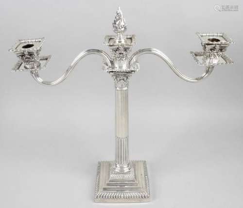 A composite Victorian silver candelabrum,