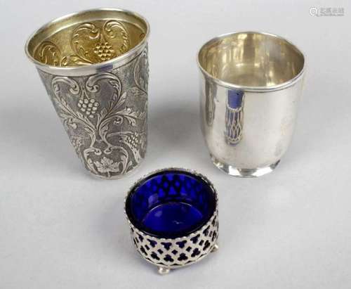 Three small Portuguese silver items,