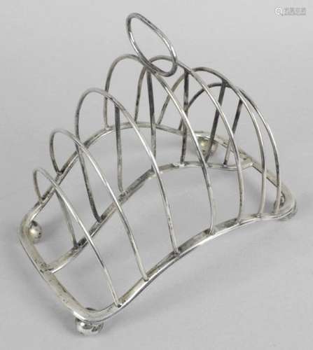 A late George III silver toast rack,