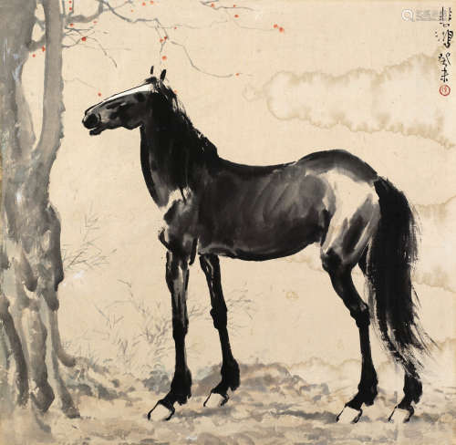 徐悲鸿（1895～1953）1943年作 马 镜片 设色纸本