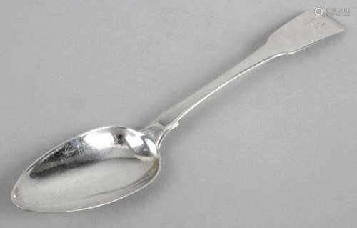 A Scottish provincial silver Fiddle pattern table spoon,