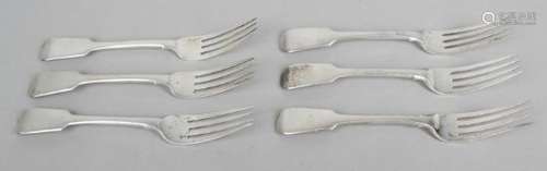 A selection of various 19th century silver Fiddle pattern forks and spoons,