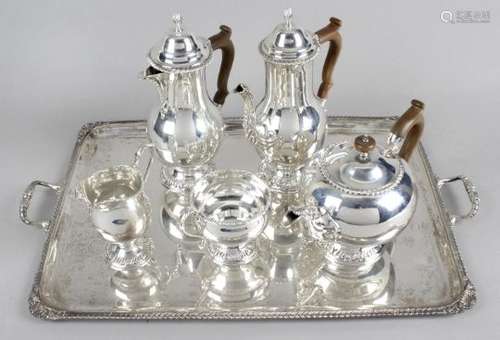 A 1940's matched five piece tea and coffee service,