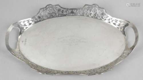 An Edwardian silver dish or platter,
