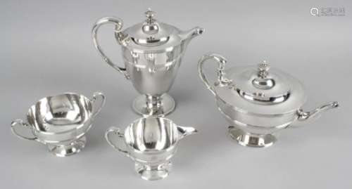 A George V matched Scottish silver four piece tea service,