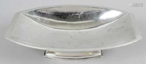 A 1930's silver footed dish of plain oblong form,