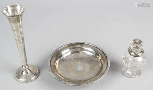 A small modern silver dish,