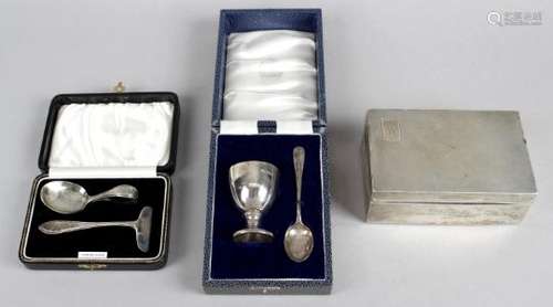 A small selection of silver items,