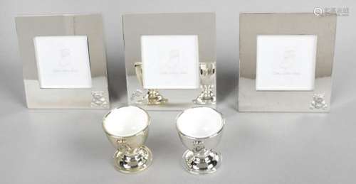 A selection of silver plated christening gifts,