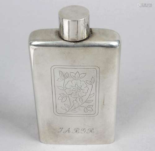 A 20th century Portuguese silver hip flask,