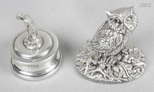 A modern silver mounted ornament,