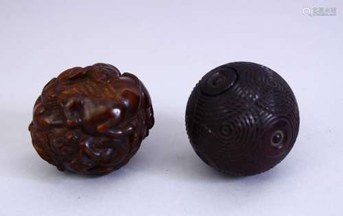 A JAPANESE LATE MEIJI PERIOD CARVED WOODEN ZOOMORPHIC ZODIAC OKIMONO & OTHER, the ball carved in