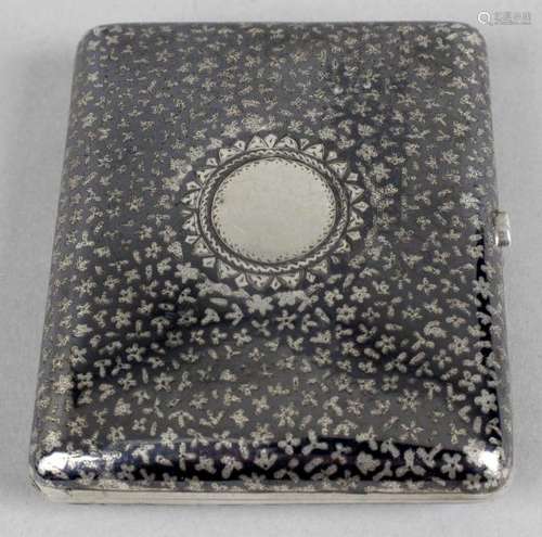 A late 19th century Russian silver cigarette case,