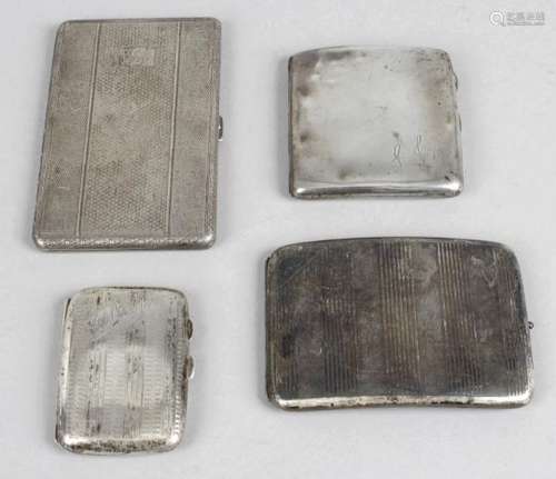 Four silver cigarette cases,