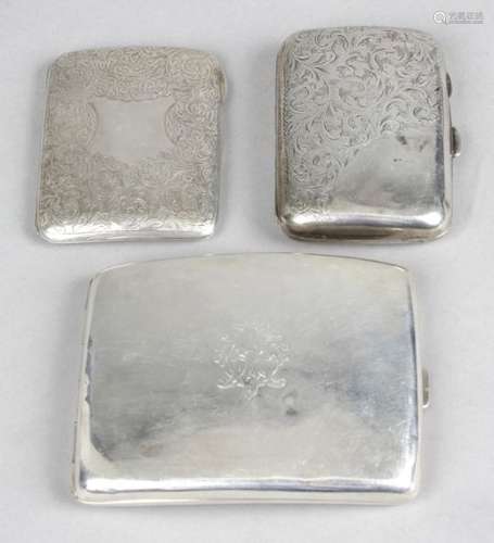 Two Edwardian silver cigarette cases,