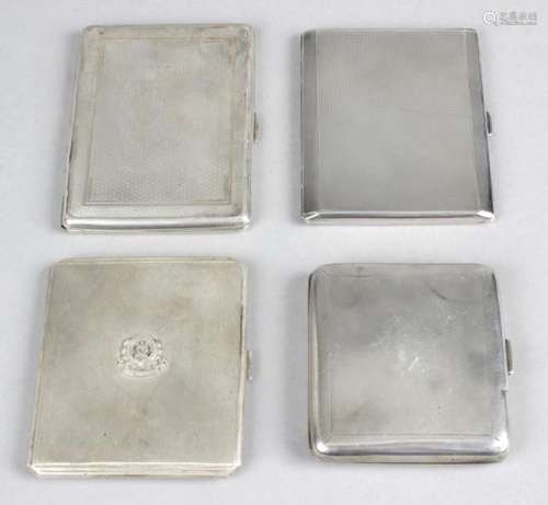 Four 20th century silver cigarette cases,