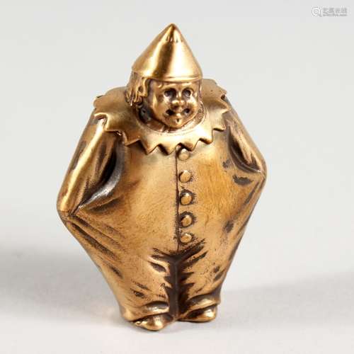 A NOVELTY BRASS CLOWN VESTA.