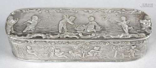 A late 19th century silver import box,