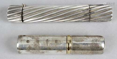 A late Victorian silver double-ended scent bottle,