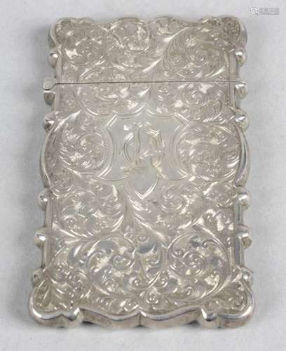 An Edwardian silver card case,