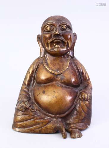 A 19TH / 20TH CENTURY BRONZE BUDDHA, 24cm high.